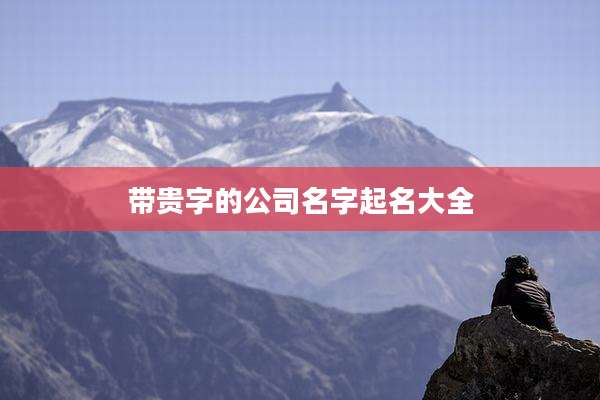 带贵字的公司名字起名大全