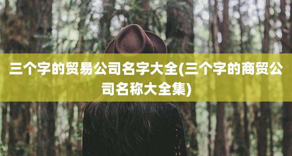 三个字的贸易公司名字大全(三个字的商贸公司名称大全集)