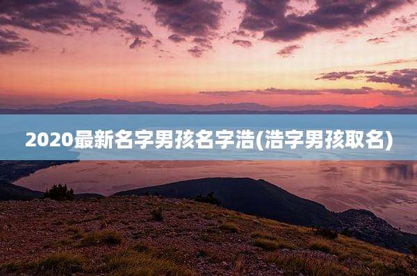 2020最新名字男孩名字浩(浩字男孩取名)