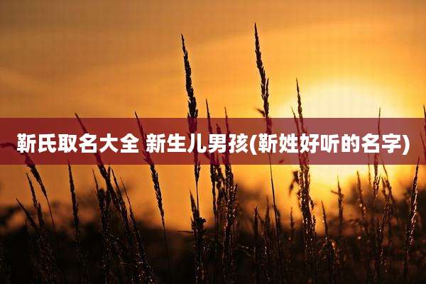 靳氏取名大全 新生儿男孩(靳姓好听的名字)