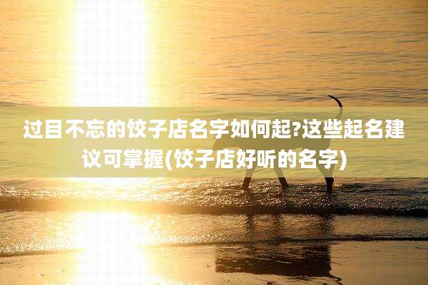 过目不忘的饺子店名字如何起?这些起名建议可掌握(饺子店好听的名字)