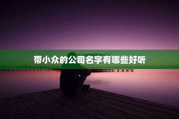 带小众的公司名字有哪些好听