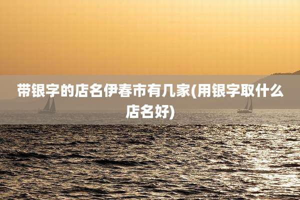 带银字的店名伊春市有几家(用银字取什么店名好)