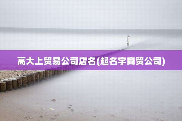 高大上贸易公司店名(起名字商贸公司)