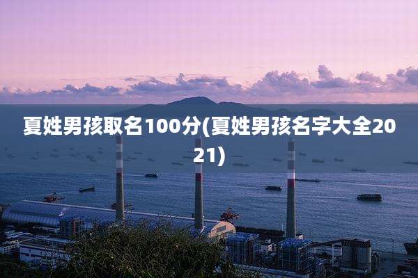 夏姓男孩取名100分(夏姓男孩名字大全2021)