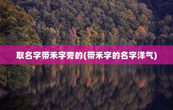 取名字带禾字旁的(带禾字的名字洋气)