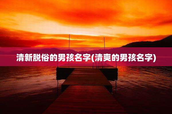 清新脱俗的男孩名字(清爽的男孩名字)