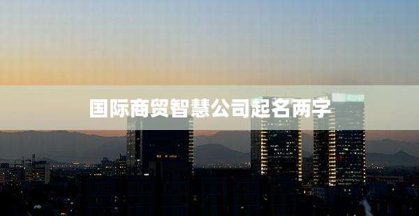 国际商贸智慧公司起名两字
