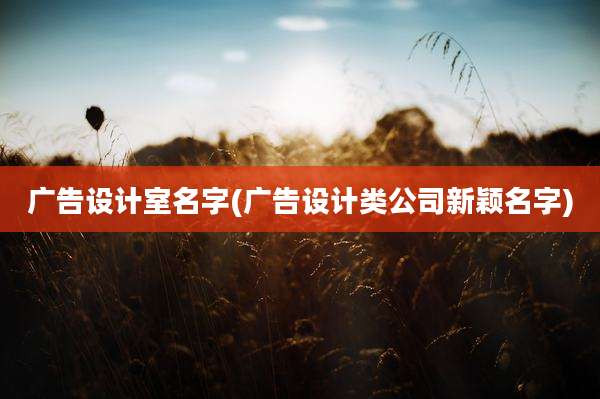 广告设计室名字(广告设计类公司新颖名字)