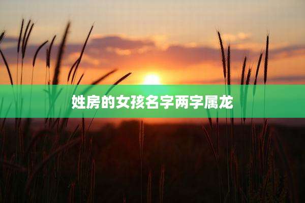 姓房的女孩名字两字属龙