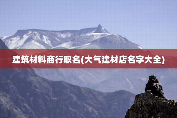 建筑材料商行取名(大气建材店名字大全)