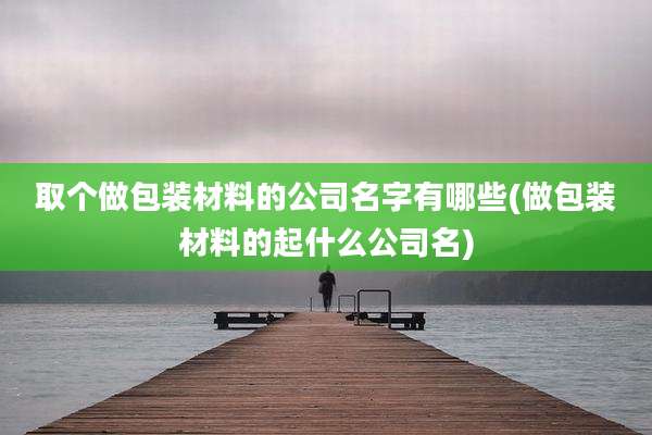 取个做包装材料的公司名字有哪些(做包装材料的起什么公司名)