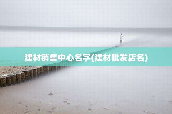 建材销售中心名字(建材批发店名)