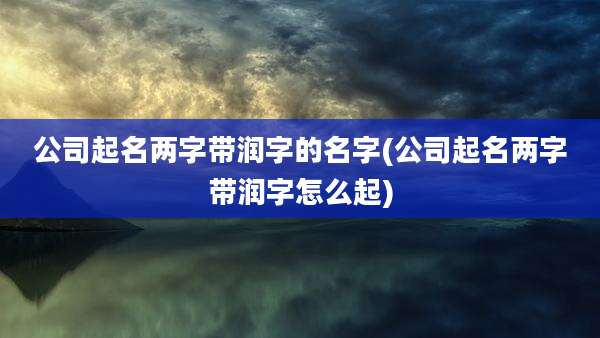 公司起名两字带润字的名字(公司起名两字带润字怎么起)