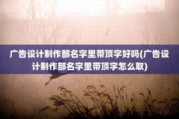 广告设计制作部名字里带顶字好吗(广告设计制作部名字里带顶字怎么取)