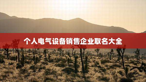 个人电气设备销售企业取名大全