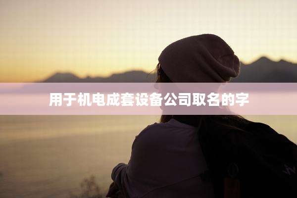 用于机电成套设备公司取名的字