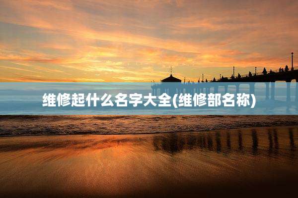 维修起什么名字大全(维修部名称)