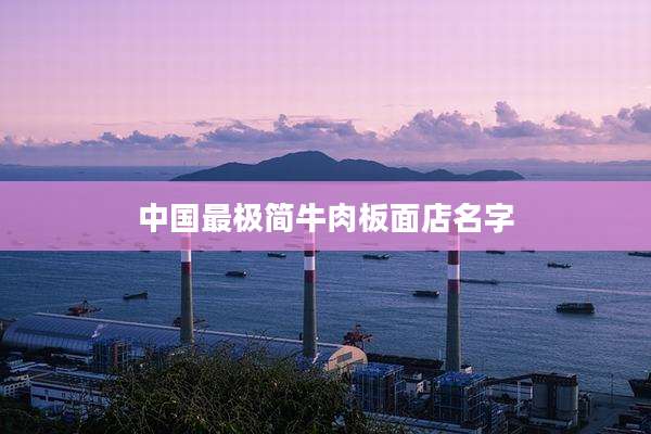 中国最极简牛肉板面店名字