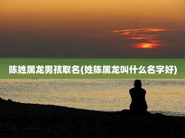 陈姓属龙男孩取名(姓陈属龙叫什么名字好)