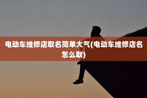 电动车维修店取名简单大气(电动车维修店名怎么取)