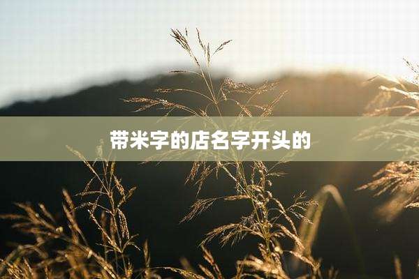 带米字的店名字开头的