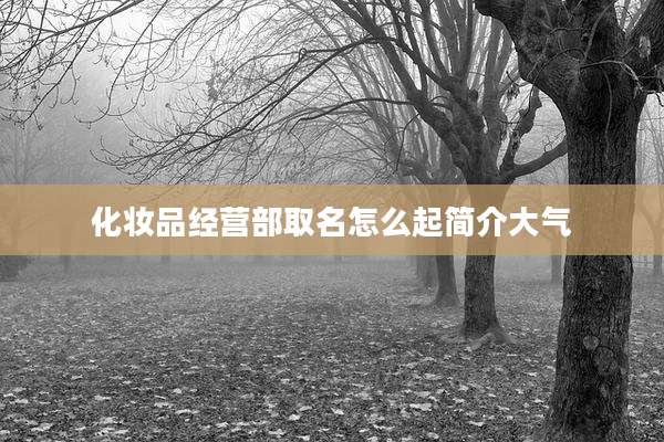 化妆品经营部取名怎么起简介大气