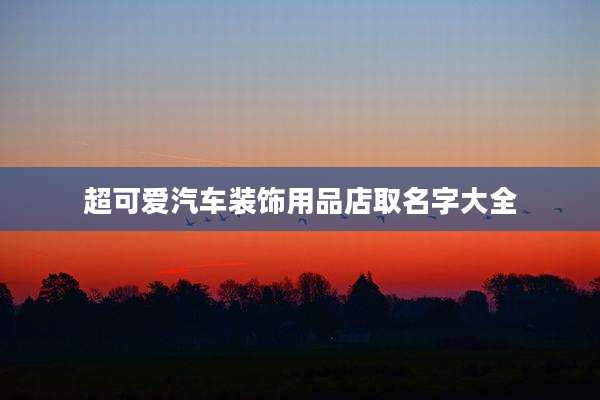 超可爱汽车装饰用品店取名字大全