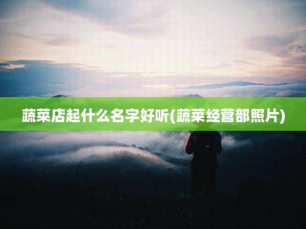 蔬菜店起什么名字好听(蔬菜经营部照片)