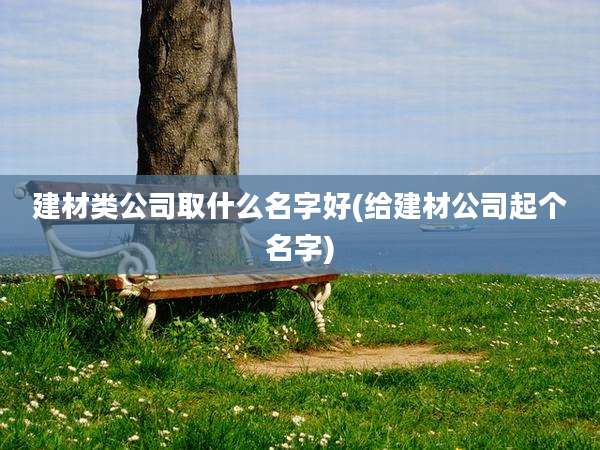 建材类公司取什么名字好(给建材公司起个名字)