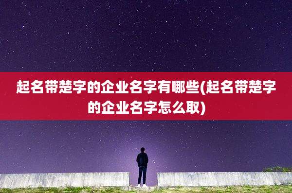 起名带楚字的企业名字有哪些(起名带楚字的企业名字怎么取)