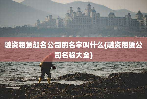 融资租赁起名公司的名字叫什么(融资租赁公司名称大全)