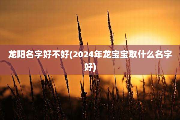 龙阳名字好不好(2024年龙宝宝取什么名字好)