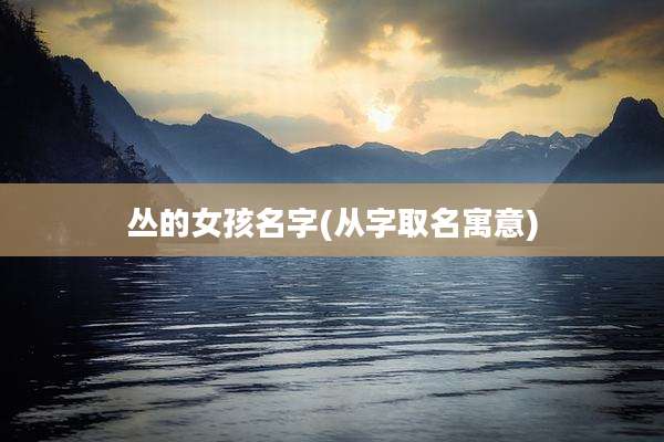 丛的女孩名字(从字取名寓意)