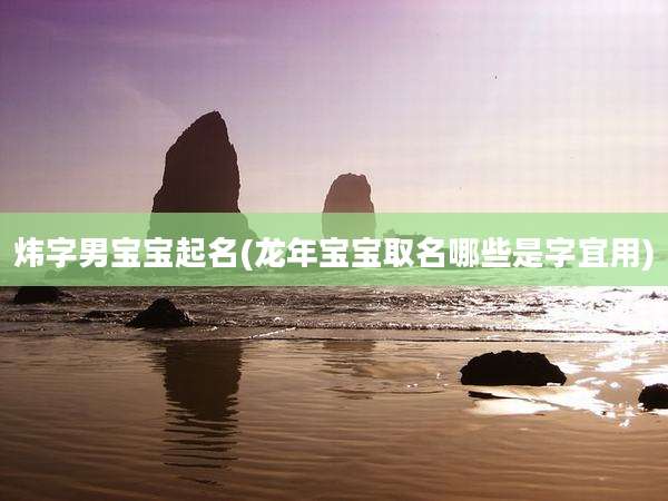 炜字男宝宝起名(龙年宝宝取名哪些是字宜用)