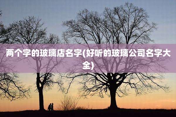 两个字的玻璃店名字(好听的玻璃公司名字大全)