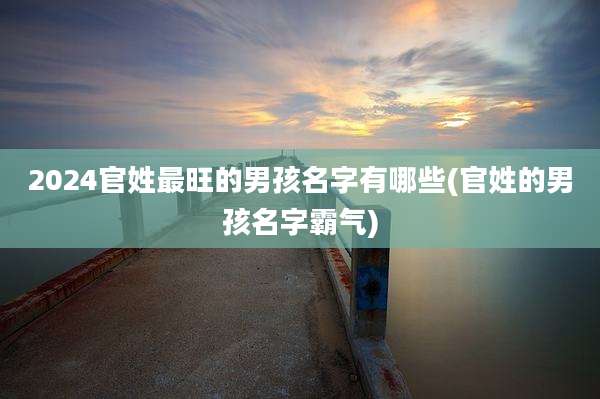 2024官姓最旺的男孩名字有哪些(官姓的男孩名字霸气)