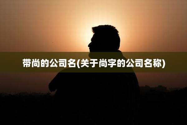 带尚的公司名(关于尚字的公司名称)
