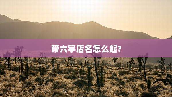 带六字店名怎么起?