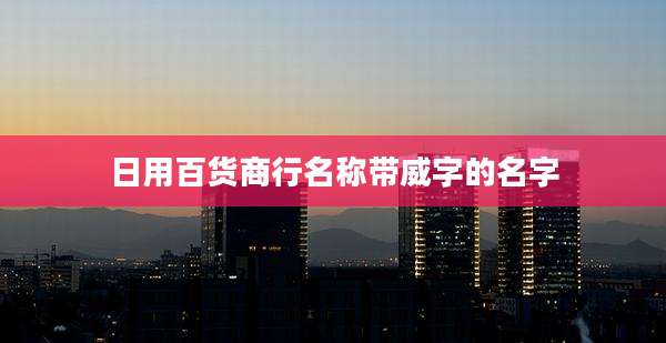 日用百货商行名称带威字的名字