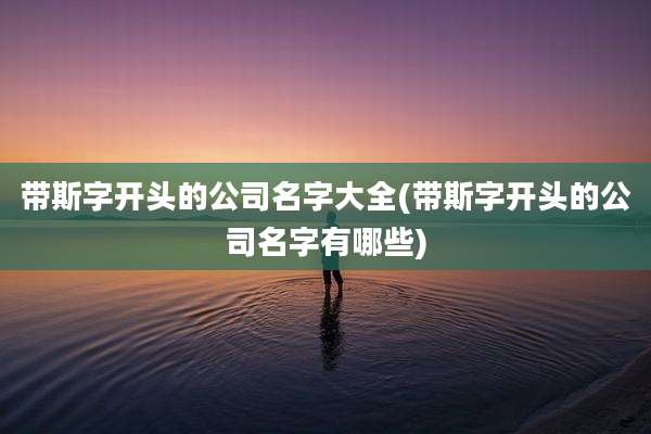 带斯字开头的公司名字大全(带斯字开头的公司名字有哪些)