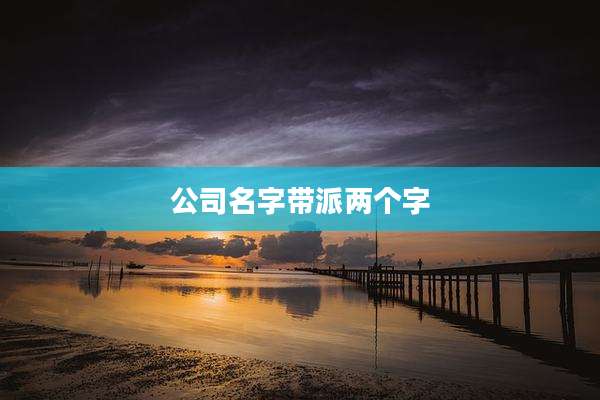 公司名字带派两个字
