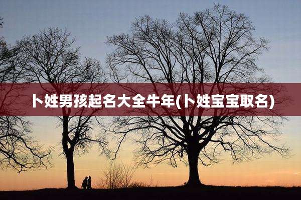 卜姓男孩起名大全牛年(卜姓宝宝取名)