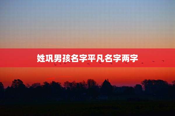 姓巩男孩名字平凡名字两字