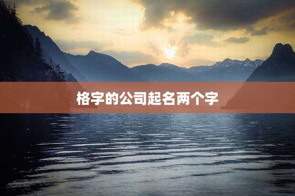 格字的公司起名两个字