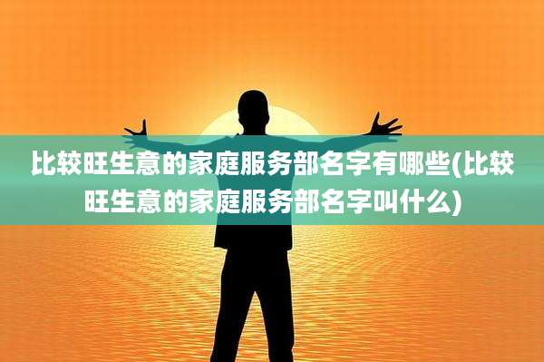 比较旺生意的家庭服务部名字有哪些(比较旺生意的家庭服务部名字叫什么)
