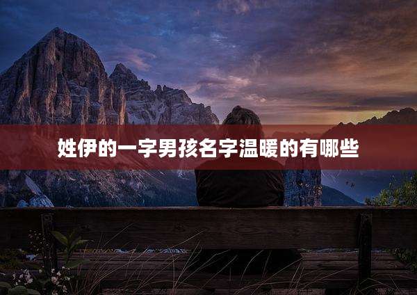 姓伊的一字男孩名字温暖的有哪些