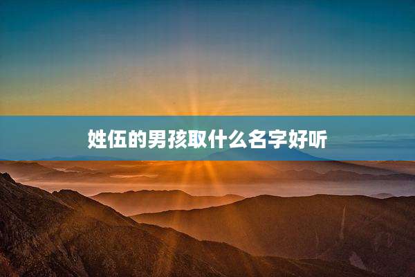 姓伍的男孩取什么名字好听