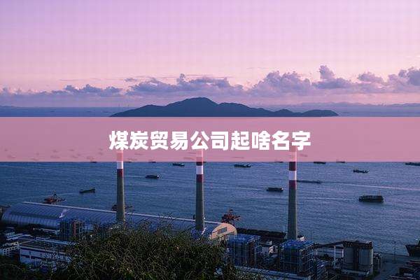 煤炭贸易公司起啥名字