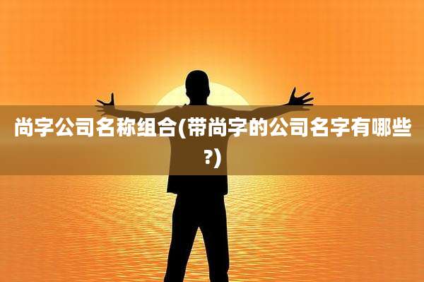 尚字公司名称组合(带尚字的公司名字有哪些?)
